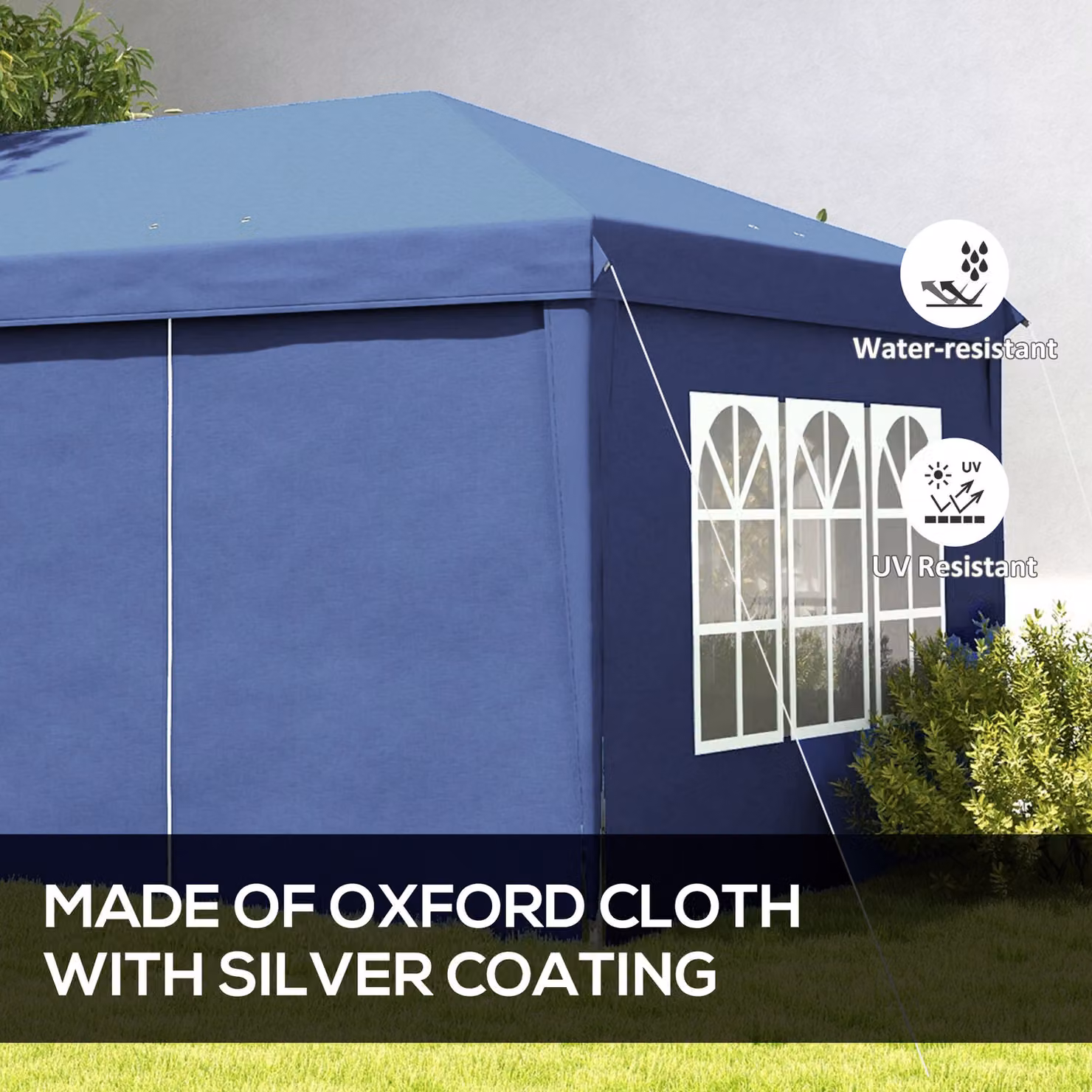Outsunny Blue Pop Up Steel Gazebo W/D/H: 300 x 300 x 300 cm – 3