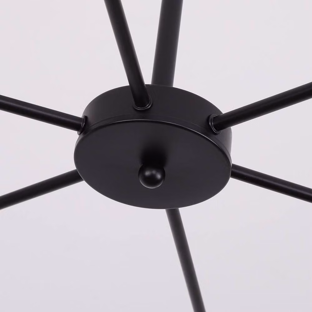 NIVOR 6-Light Sputnik Industrial Mid-Century Flush Mount Ceiling Chandelier in Black and Gold/Brass – 2