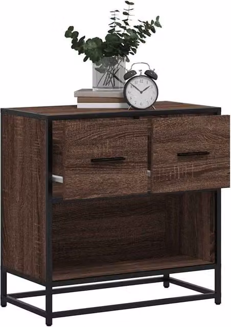 Berkfield Home Bedside Cabinet in Brown Oak, W/D/H: 60 x 31 x 60 cm – 1