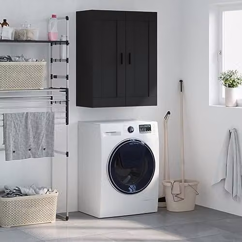 vidaXL Wall Mounted Cabinet in Black, W/D/H: 69.5 x 34 x 90 cm – 2