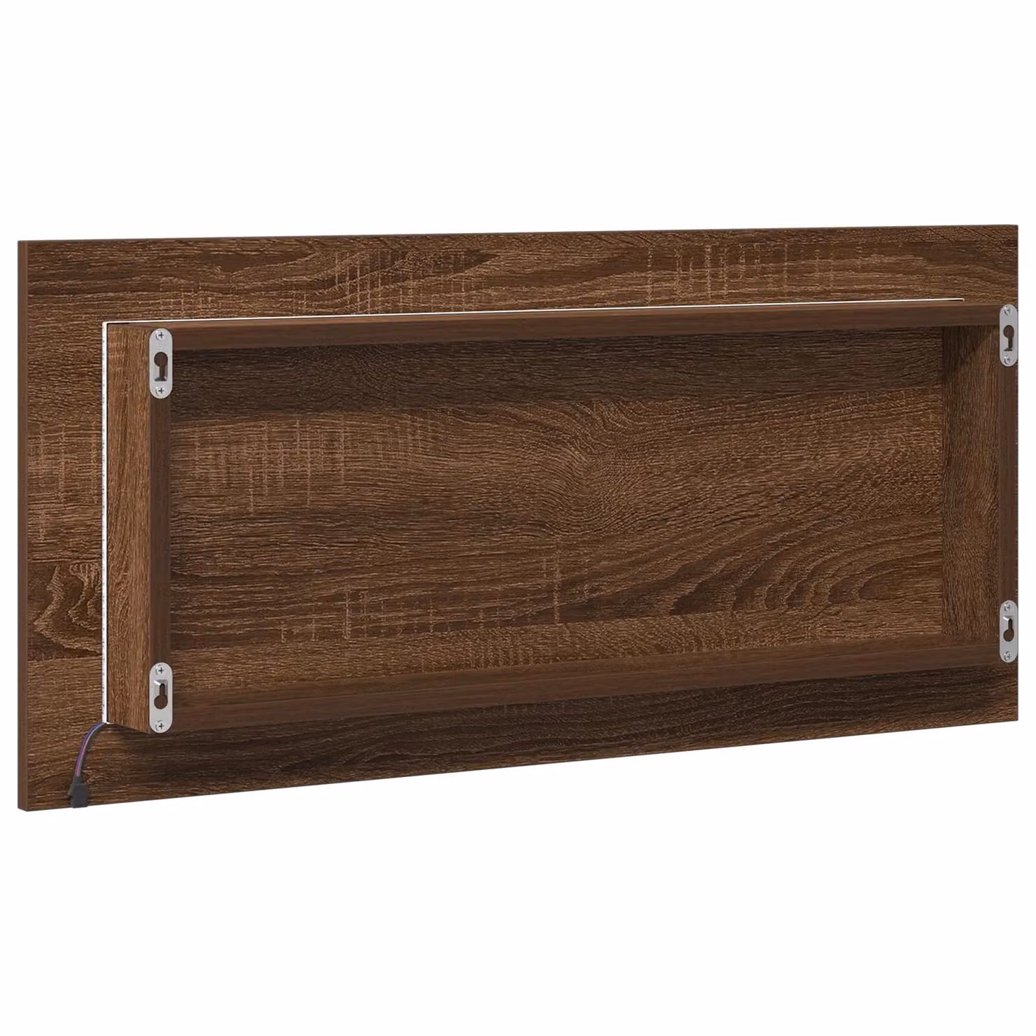 Berkfield Home Modern Bathroom Mirror Cabinet with Integrated LED Lighting, Brown Oak, W: 80 cm, D: 37 cm – 3