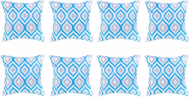 Gardenista Blue and Grey Graphic Printed Square Outdoor Garden Scatter Cushion
