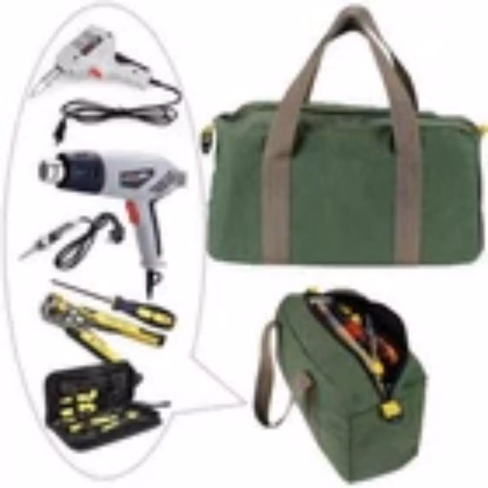 Havendro Heavy Duty Canvas Tool Storage Bag with Strap, Green, W/D/H: 40.64 x 22 x 22 cm – 3