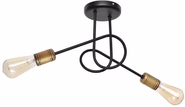 Netlighting Oxford Multi Arm Semi Flush Ceiling Light in Black Patina, Diameter: 38 cm