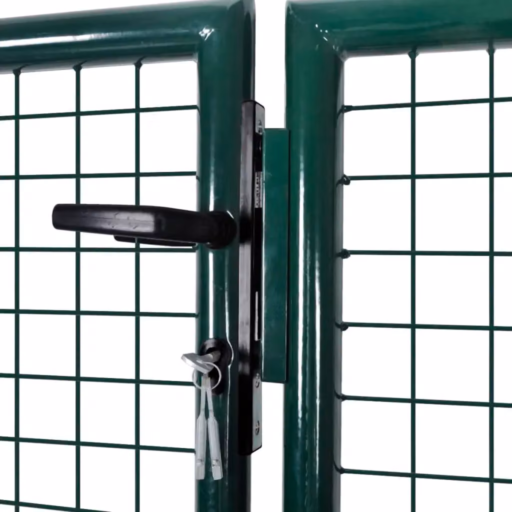 Berkfield Home Green Steel Swing Fence Gate W: 306 cm, H: 150 cm – 2