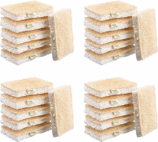 Cooks Professional Eco Sponge Scourers, White, 7 cm