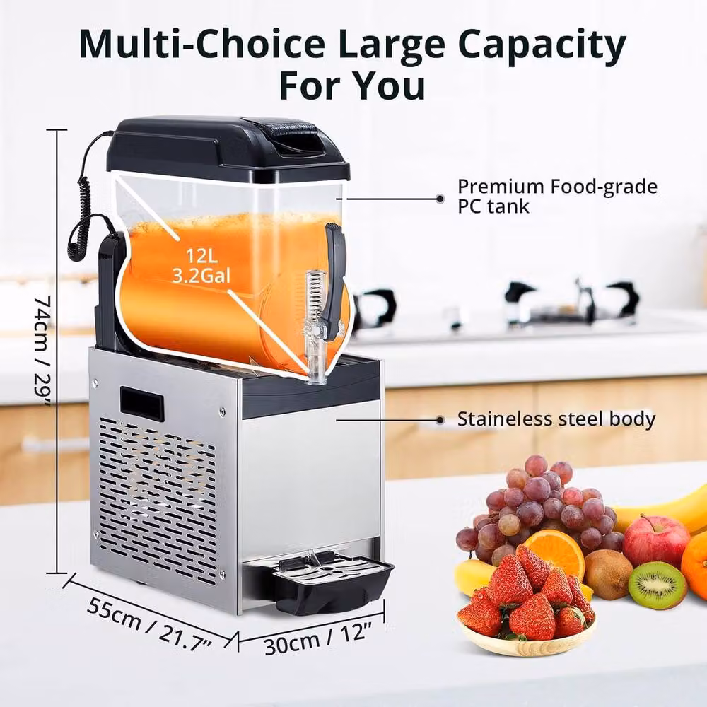 London Boutique 12L Commercial Slush Machine and Frozen Drink Maker in Silver – 2