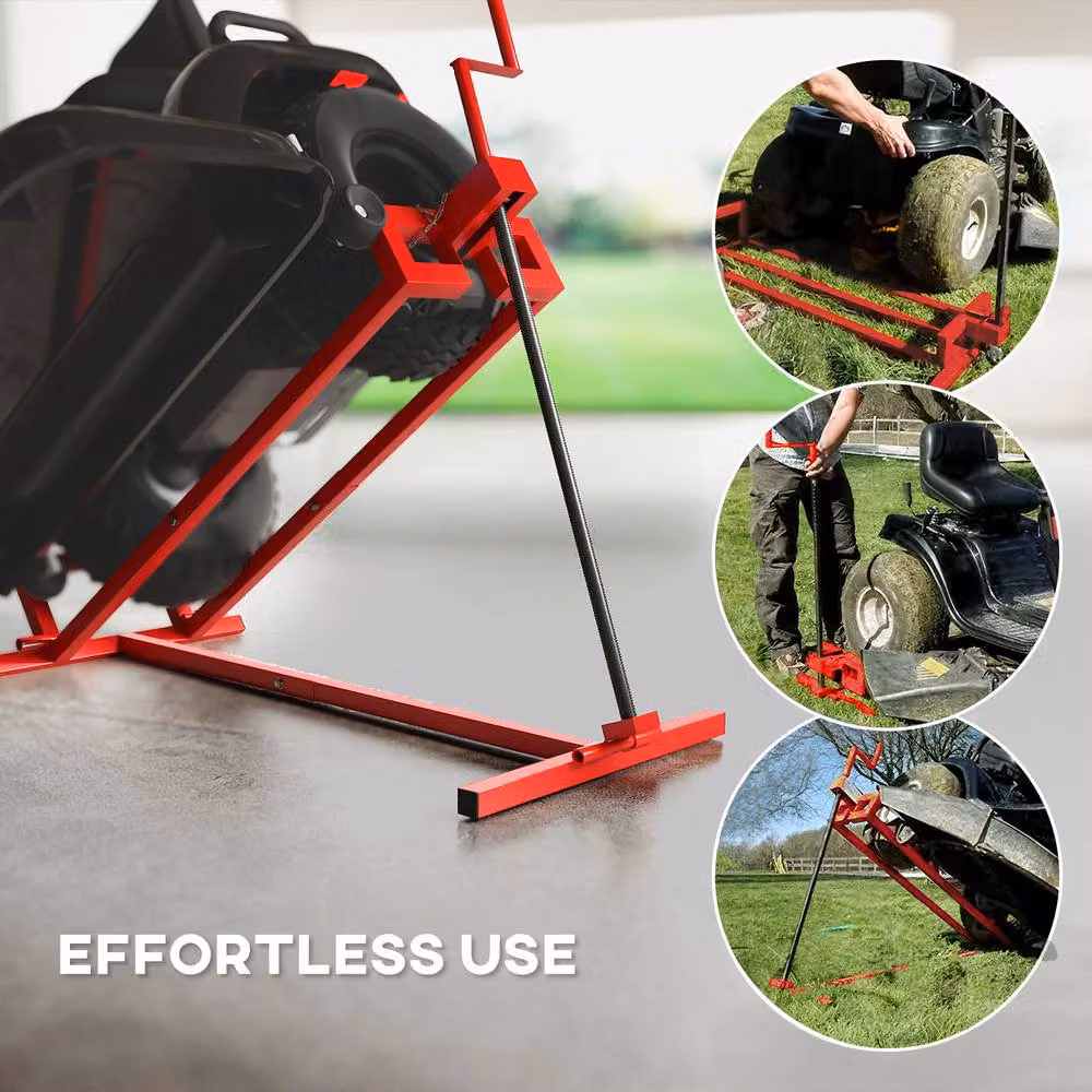 STILVORA Foldable Steel Mower Jack Lift, 400 kg, Red – 8