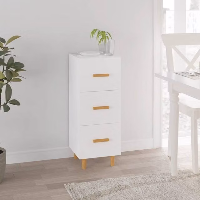 Berkfield Home White Matt Sideboard in Engineered Wood W/D/H: 34.5 x 34.5 x 90 cm – 1