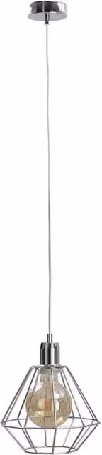 Netlighting Foskal Silver Metal Wire Frame Pendant Ceiling Light, Diameter: 20 cm, E27