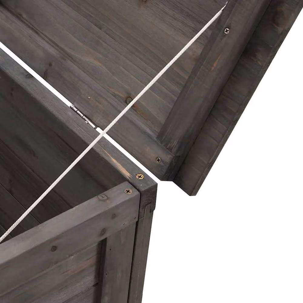 Berkfield Home Garden Storage Box in Anthracite Grey, Solid Fir Wood, W/D/H: 50 x 49 x 56.5 cm – 3