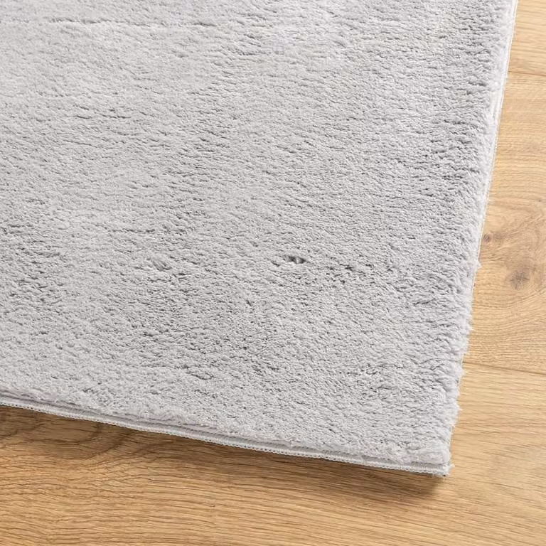 Berkfield Home HUARTE Square Grey Short Pile Washable Polyester Rug W/D/H: 160 x 160 x 0 cm