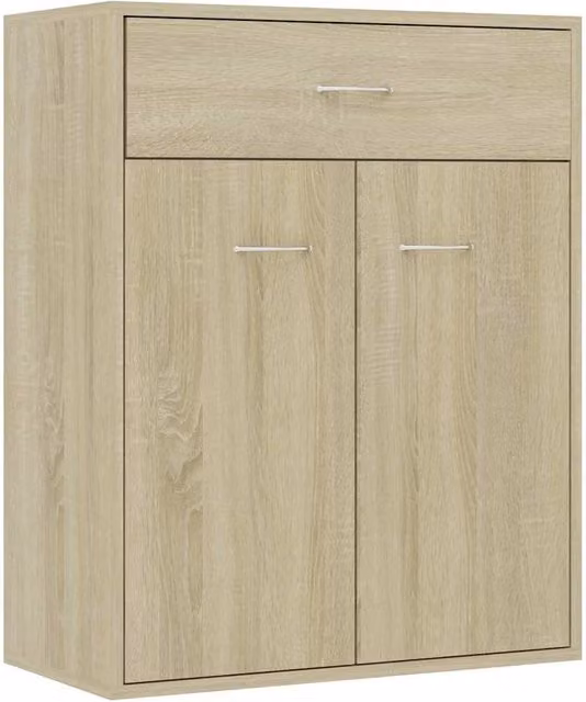 Berkfield Home Sonoma Oak Sideboard in Light Brown, W/D/H: 60 x 30 x 75 cm