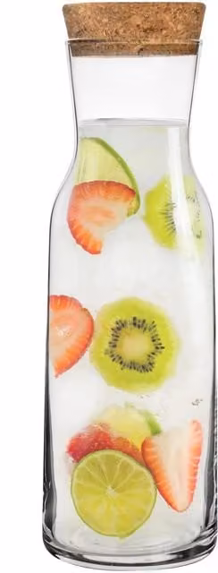 Bormioli Rocco Aquaria Glass Carafe with Cork Lid, 1.2 l, Transparent – 1