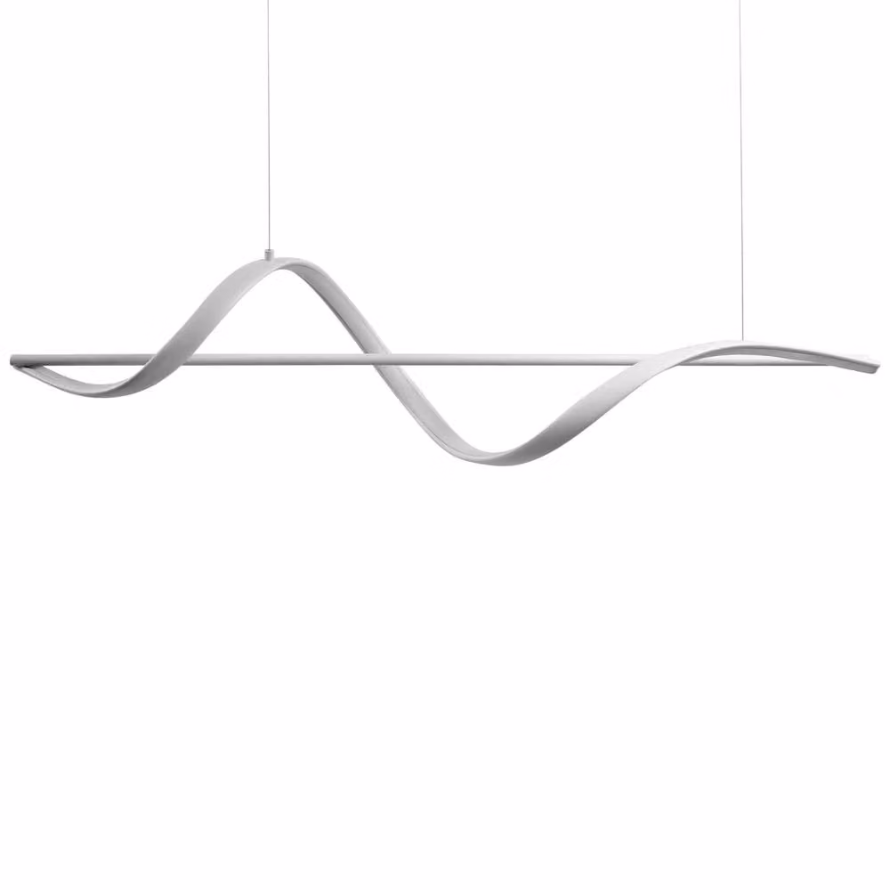 Wyld and Coco White Modern Geometric LED Pendant Light with Aluminium Frame and Height Adjustable Suspension – 2
