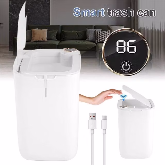 Nordara 18L Motion Sensor Smart Bin, Automatic White Kitchen Trash Can – 1