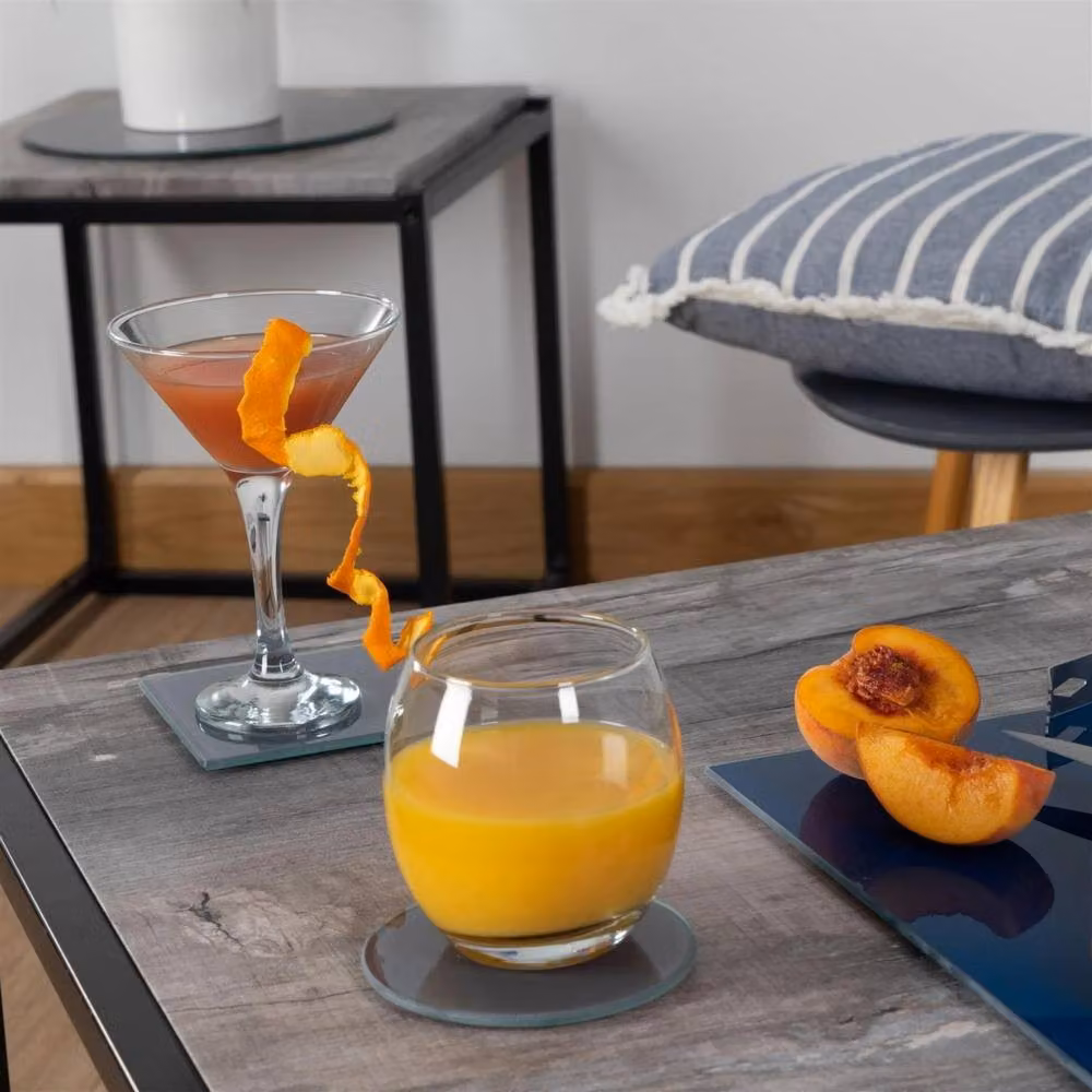 Havendro Set of 6 Round Transparent Glass Coasters, Diameter: 10 cm – 3