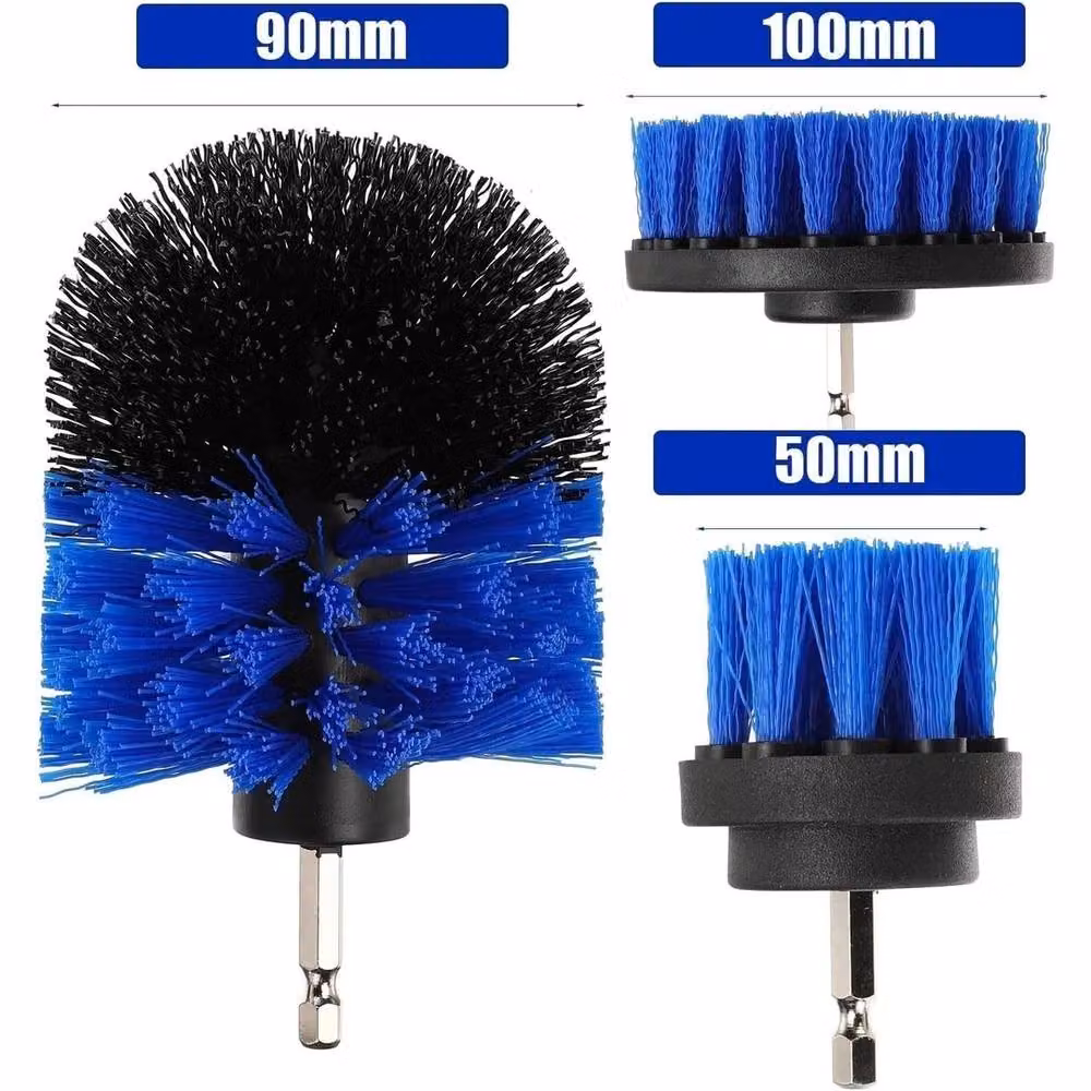 NESTLUNE 3-Piece Blue Drill Brush Power Scrubber Set for Tile and Grout – 2