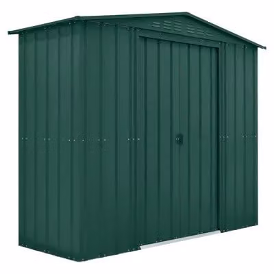 Globel Green Metal Garden Storage Shed with Apex Roof, Sliding Double Doors and Air Vents, W/D/H: 243.84 x 91.44 x 198 cm – 1