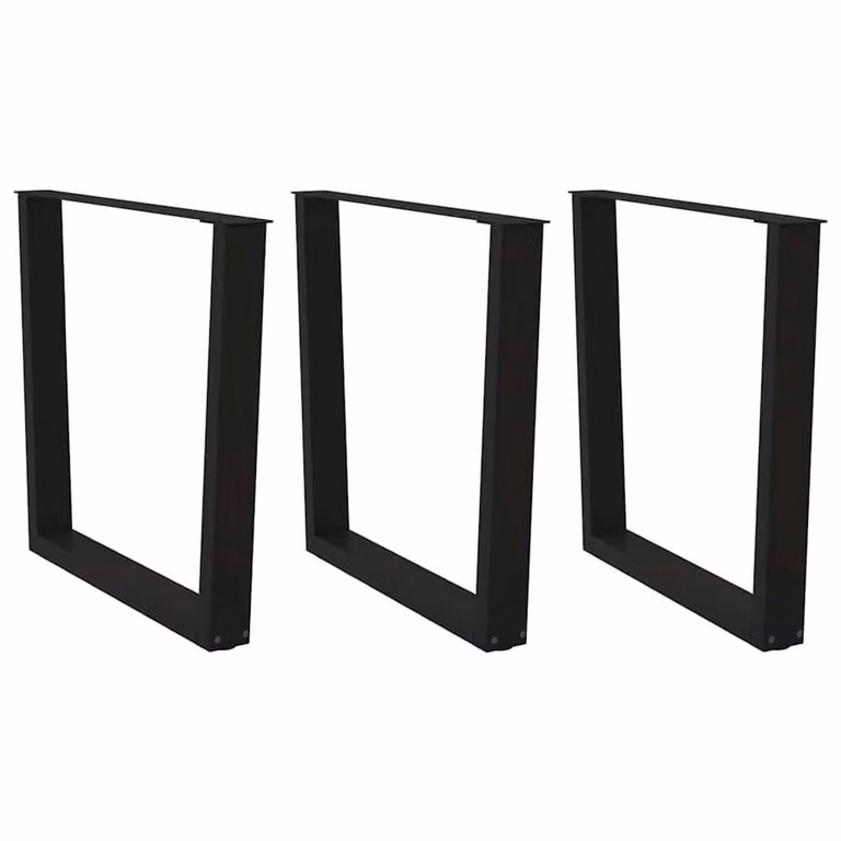 Berkfield Home V-Shape Dining Table Legs, 3 Piece Set, Black Steel, H: 72 cm, W: 90 cm