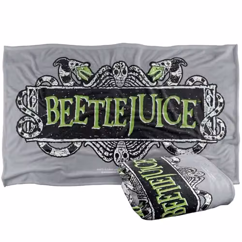 LOGOVISION Beetlejuice Movie Logo Super Soft Fleece Throw Blanket, Multicolour, W: 91.44 cm x D: 91.44 cm x H: 147 cm – 1