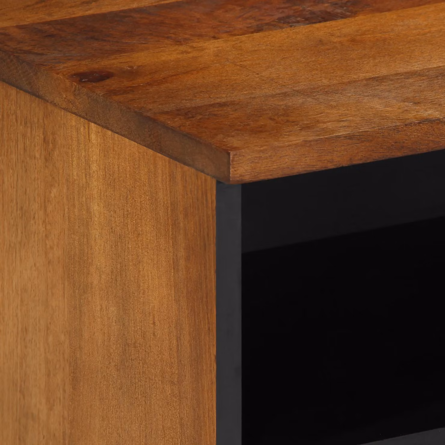 Berkfield Home Modern Mango Wood TV Cabinet in Brown, W/D/H: 100 x 33 x 46 cm – 4