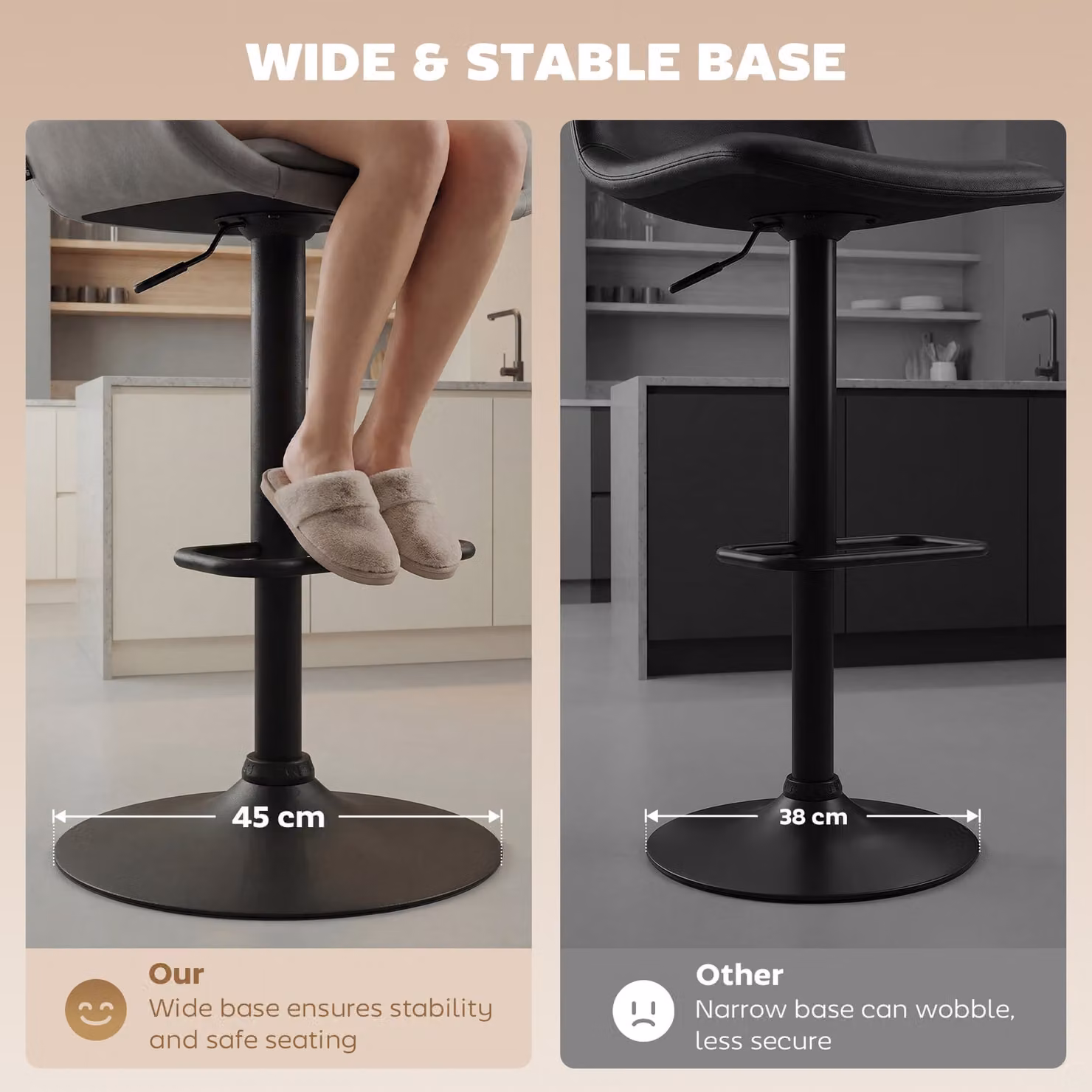 HOMCOM Set of 2 Retro Swivel Bar Stools in Grey Synthetic Leather with Metal Base – 6