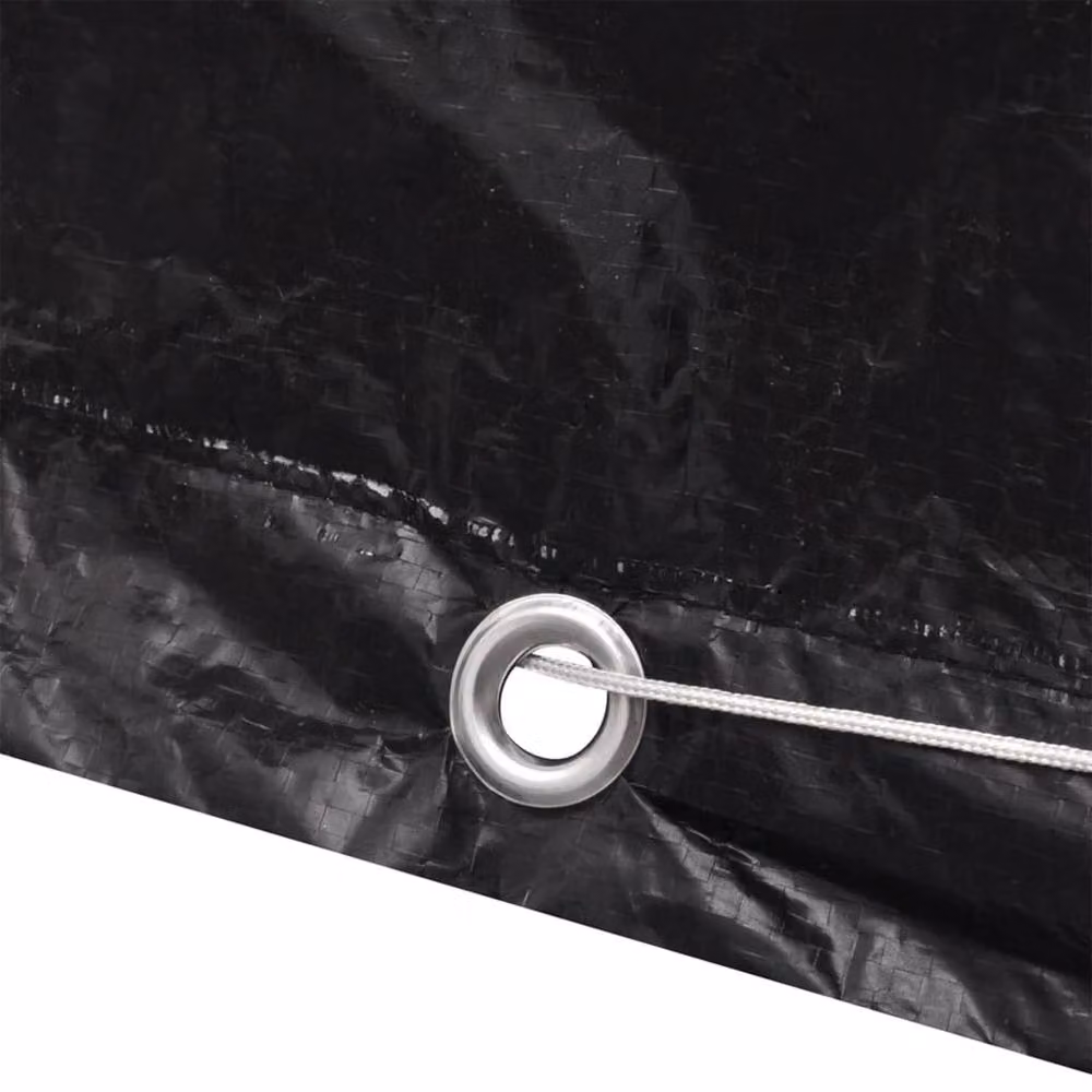 Berkfield Home Durable Black Aluminium Table Tennis Table Cover with 8 Eyelets, W: 160 cm, D: 55 cm, H: 55 cm – 5