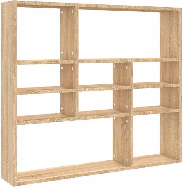 Berkfield Home Sonoma Oak Wall Shelf, Light Brown, W/D/H: 90 x 16 x 78 cm – 1