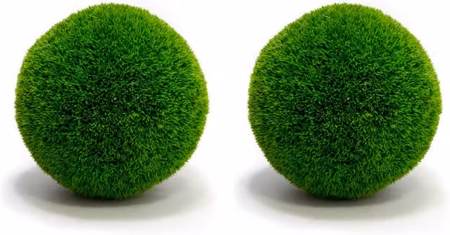 Primrose Artificial Grass Effect Hanging Topiary Ball with Chain, Green, Diameter: 38 cm