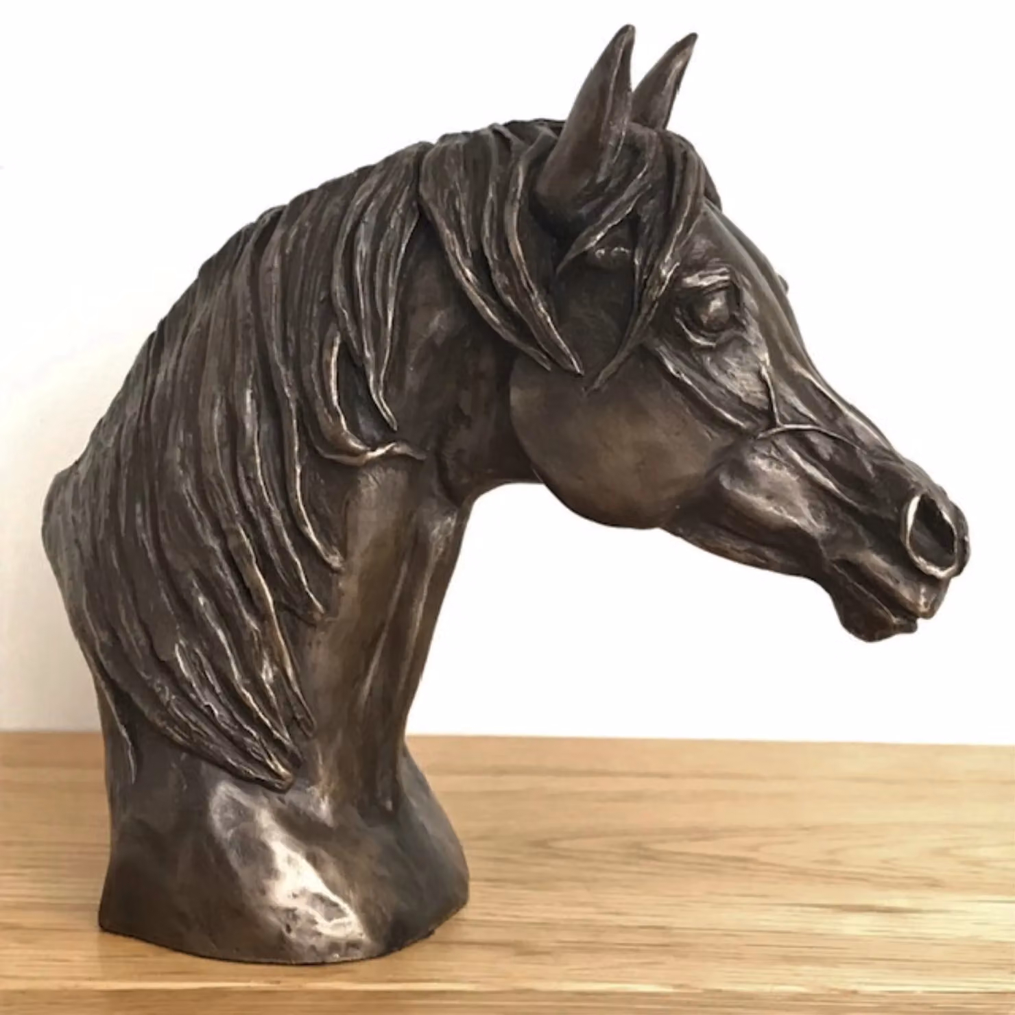 Animal Crackers Arab Horse Head Figurine in Brown Cold Cast Bronze by Harriet Glen – 3