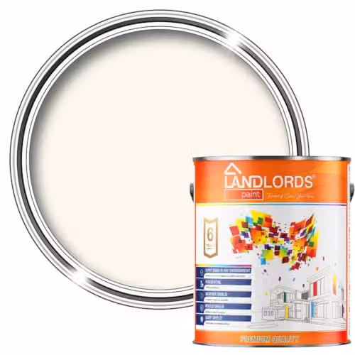 Landlords Paint White Water-Based Matt Wood, Shed and Fence Paint, 1 l – 1
