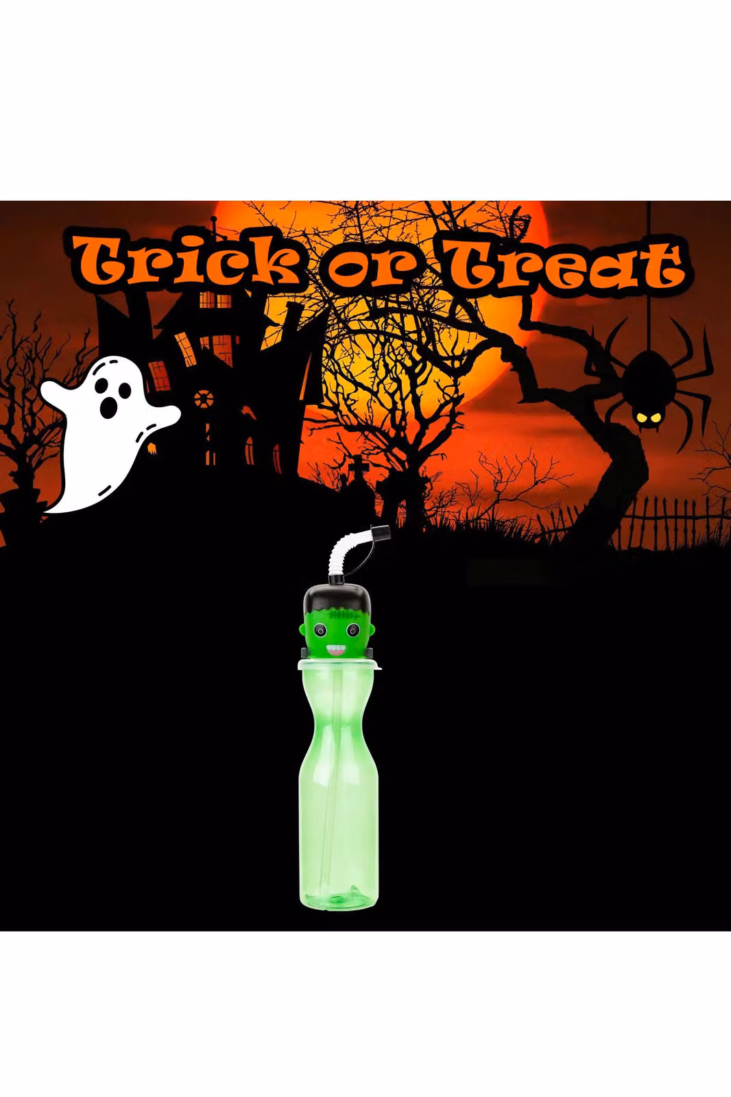 VFM e-Store Halloween Pumpkin Bottle, Green, 500ml – 3