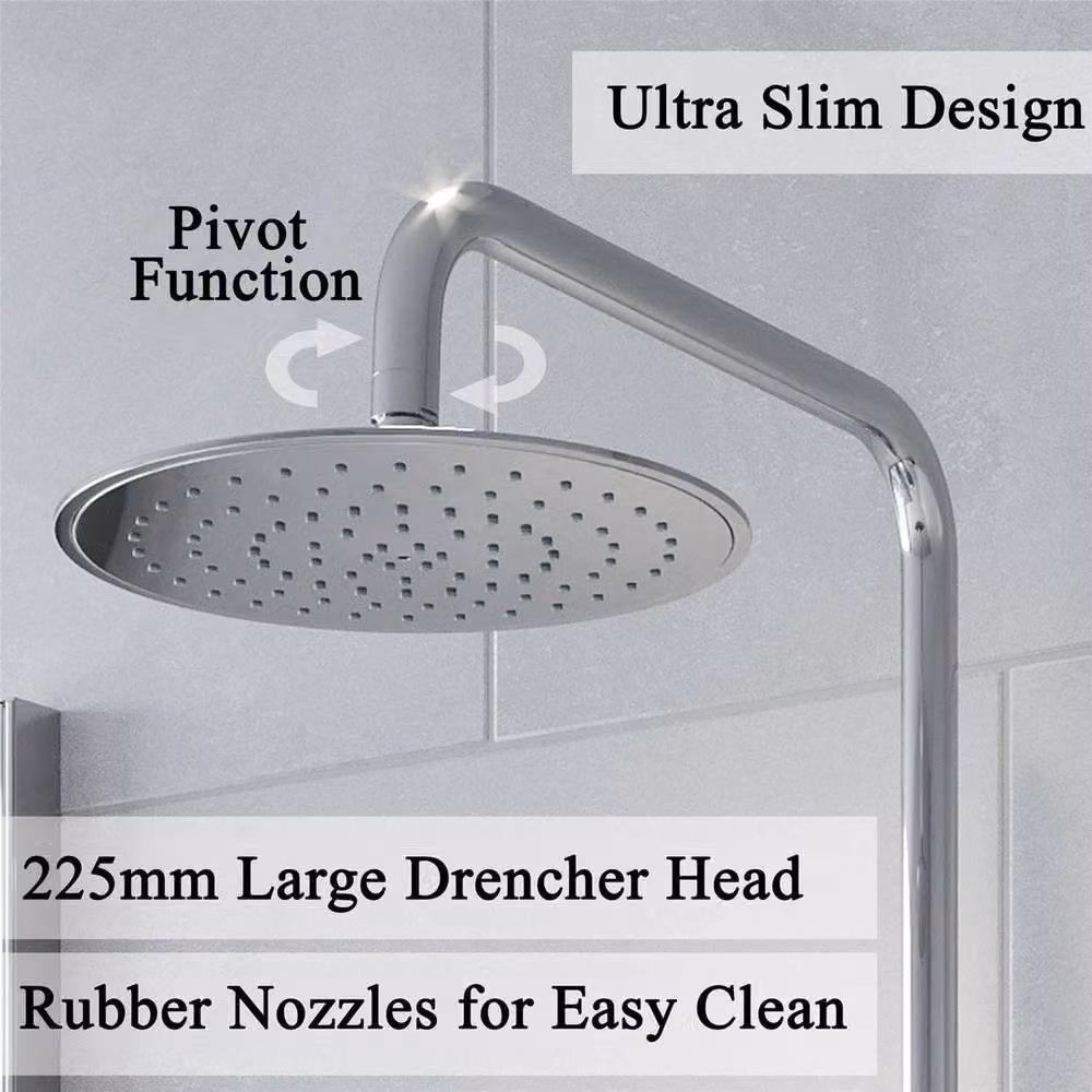 KORVIXA Modern Thermostatic Bar Mixer Shower in Silver, W: 52 cm, H: 1000 cm – 2