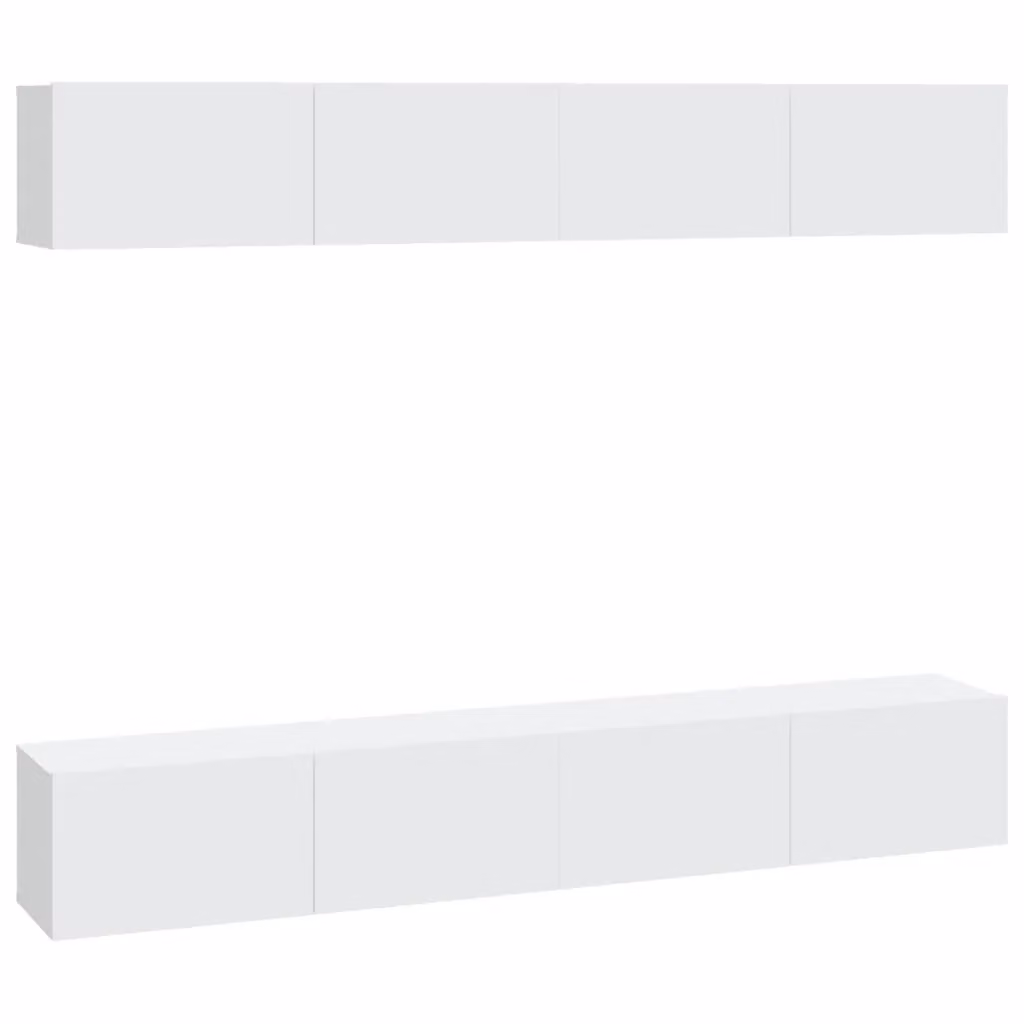 Berkfield Home Set of 4 White Wall Mounted TV Cabinets, W/D/H: 100 x 30 x 30 cm – 2