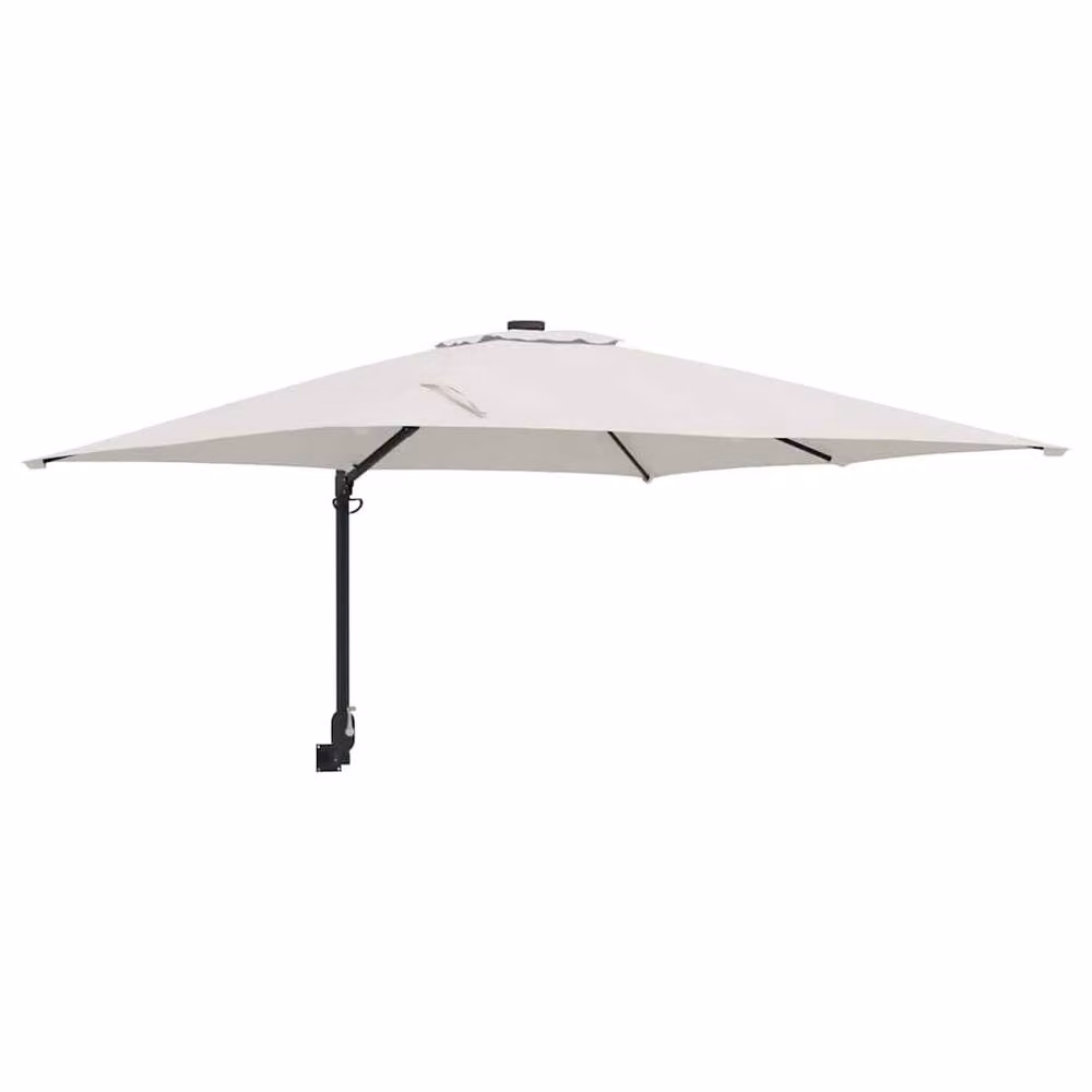 Berkfield Home Large Foldable Patio Umbrella in Beige with Aluminium Frame and Polyester Canopy – 2