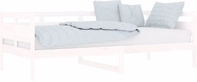 Berkfield Home Beautiful Day Bed in White Solid Wood Pine, W/D/H: 200 x 90 x 66 cm