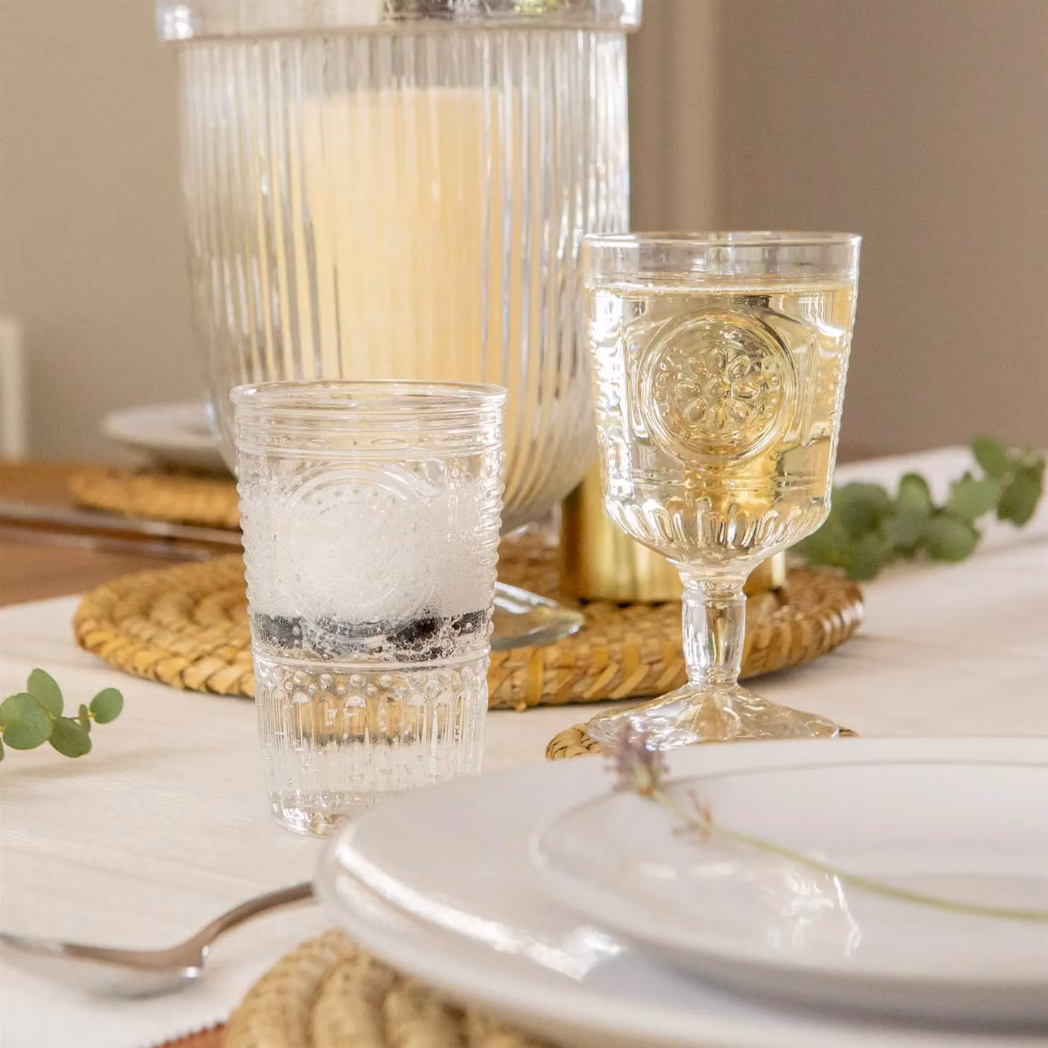 Bormioli Rocco Romantic Floral Glass Tumblers, Transparent, 305 ml, Pack of 24 – 3