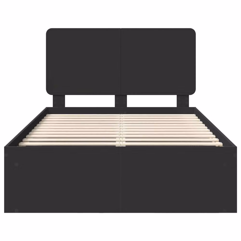 Berkfield Home Modern Bed Frame with Headboard in Black Solid Pine Wood, W/D/H: 120 x 200 cm – 4