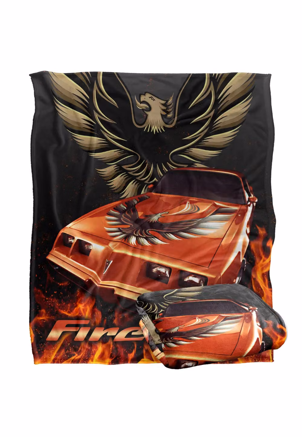 General Motors Pontiac Firebird Flames Silky Touch Super Soft White Throw Blanket, W/D: 152 x 127 cm – 2