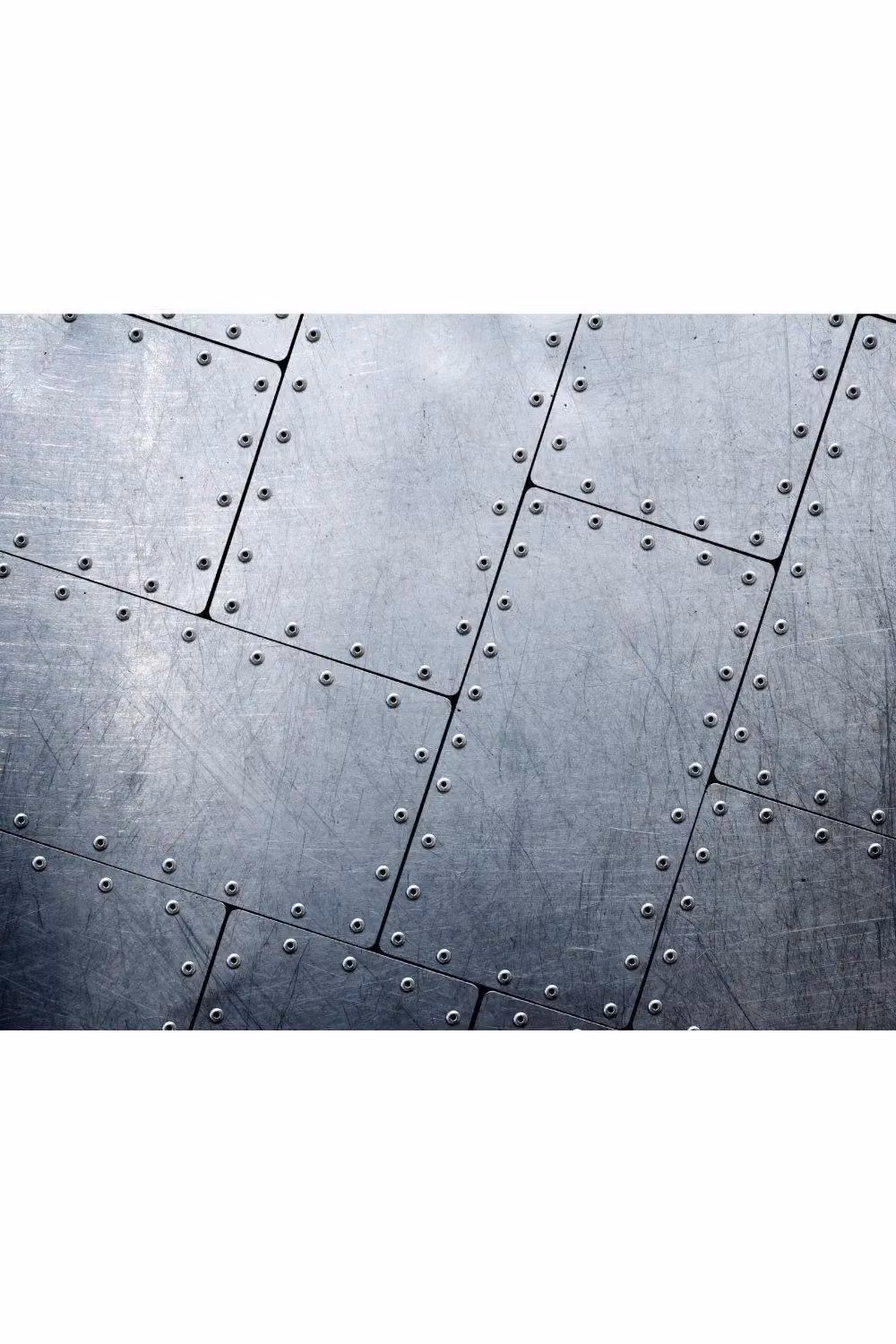 Origin Murals Grey Geometric Industrial Tiled Metal Wall Mural, W: 300 cm, H: 240 cm – 2