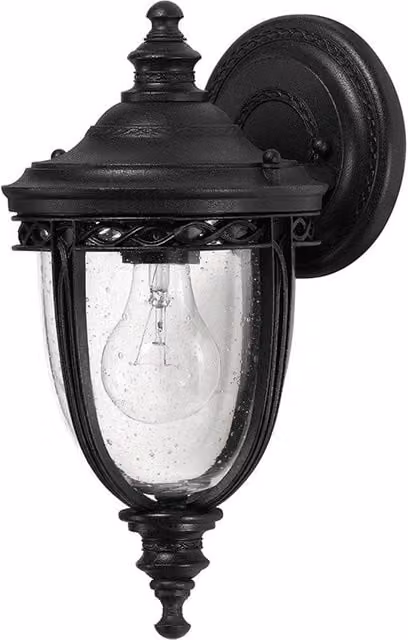 Netlighting English Bridle Small Outdoor Wall Lantern Light in Black with Transparent Glass, IP44, E27