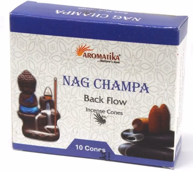 KDMD Aromatica Nag Champa Backflow Incense Cones in Blue