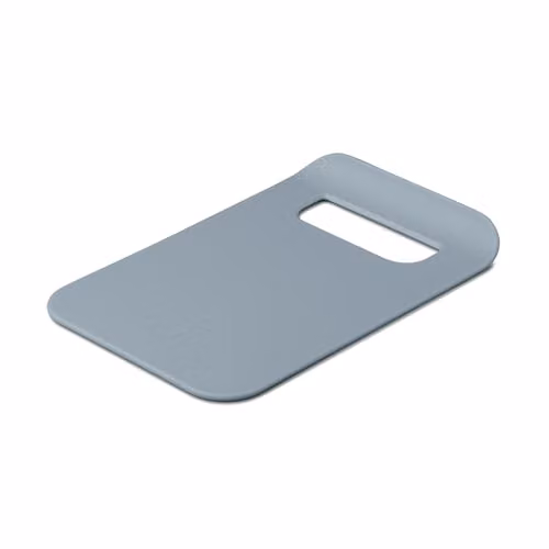 Zeal Straight to Pan Slim Rectangular Plastic Chopping Board with Handle, Blue, W: 21.5 cm, D: 14.5 cm, H: 2 cm