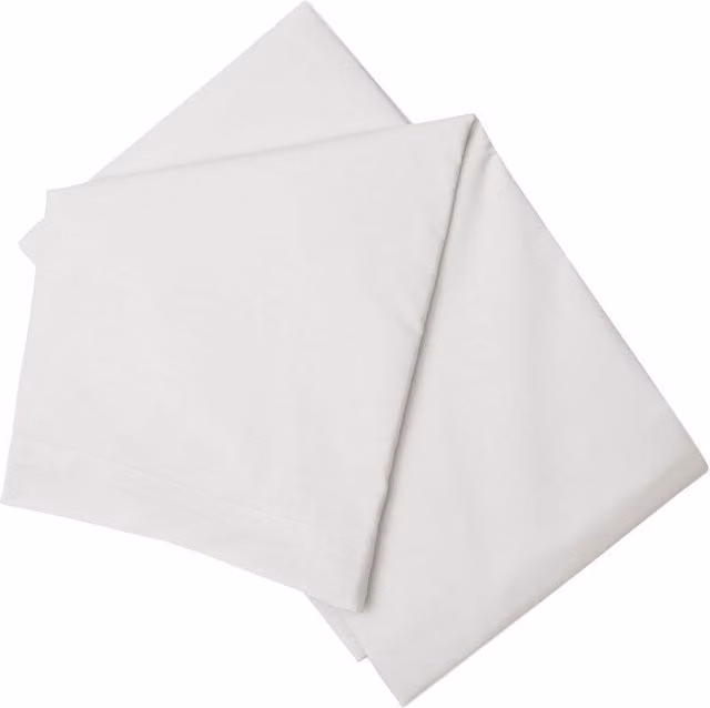 Belledorm Easy Care 200 Thread Count Cotton Polyester Percale Flat Sheet, Light Grey, W: 180 cm x L: 200 cm