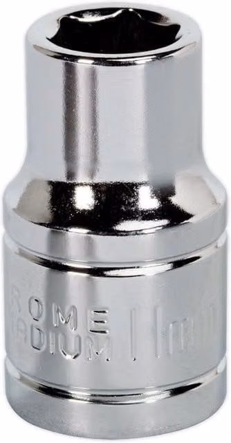 Loops 11mm Chrome Plated Drive Socket, 1/2 inch Square Drive, Silver Carbon Steel