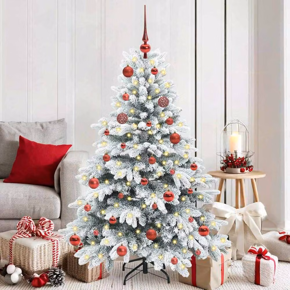 Berkfield Home Beautiful Artificial Christmas Tree with 150 LEDs, Green and White, Height: 150 cm – 2