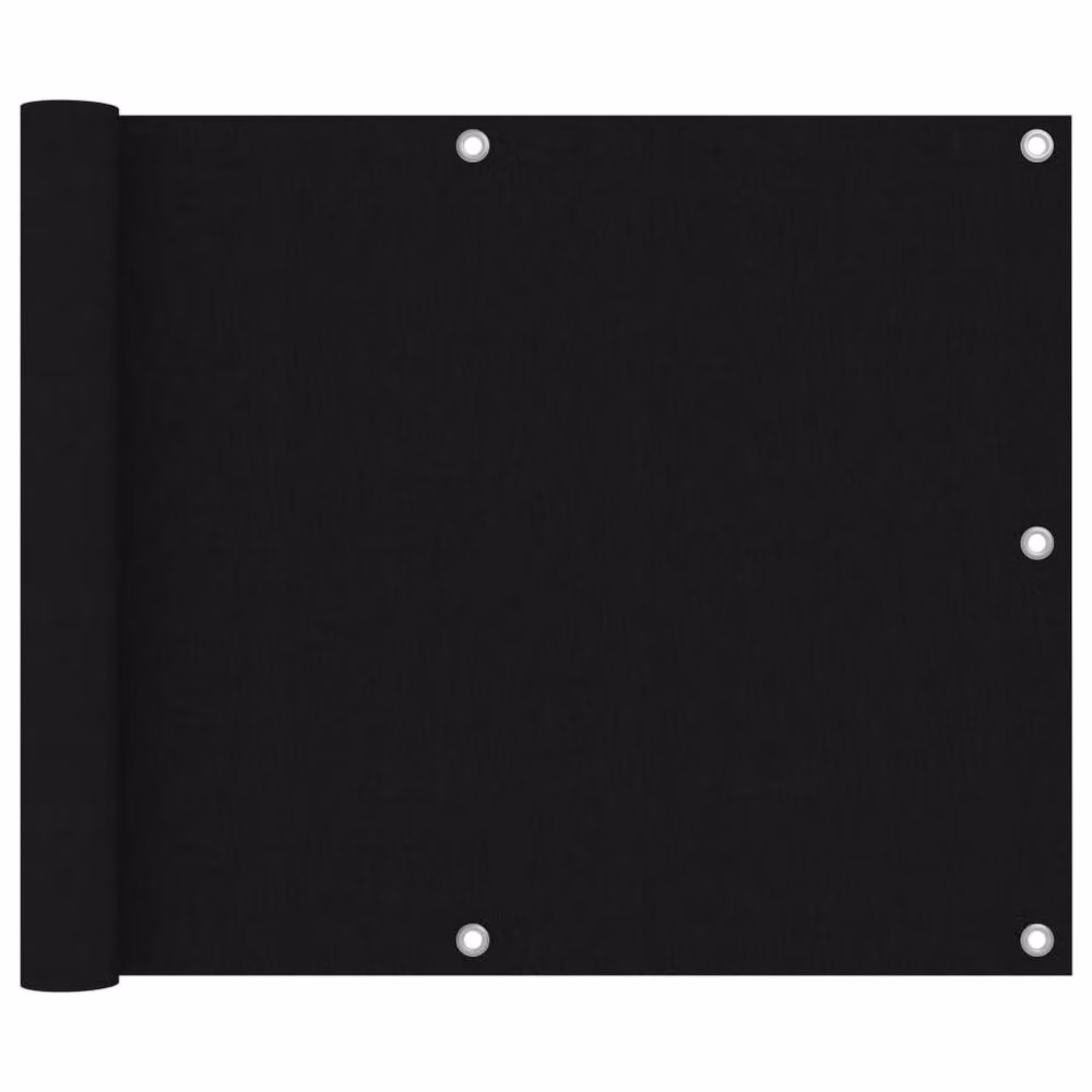 Berkfield Home Modern Balcony Screen in Black Oxford Fabric, W: 75 cm, W: 400 cm – 2