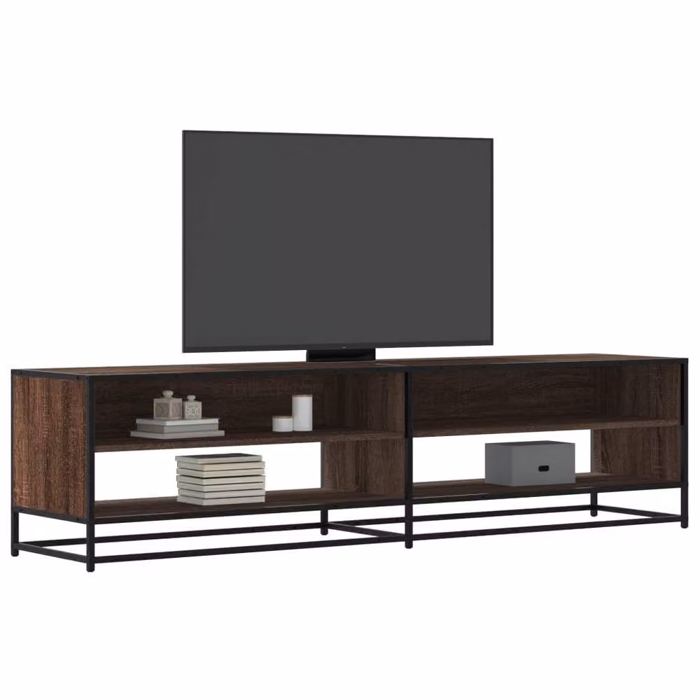 Berkfield Home Industrial TV Cabinet in Brown Oak, W: 180.5 cm, D: 46 cm, H: 46 cm – 2