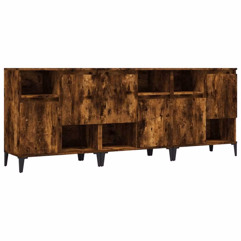 Berkfield Home 3-Piece Smoked Oak Sideboard Set in Brown, W/D/H: 60 x 35 x 70 cm – 2